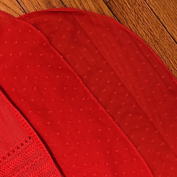Lucky Brand Red Sweater with sheer back medium - Picture 3 of 8